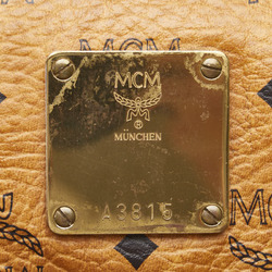 MCM Visetos Glam Boston Bag Brown PVC Leather Women's