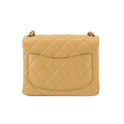 CHANEL Matelasse Chain Shoulder Bag Caviar Skin Beige A01115 Coco Mark Mini
