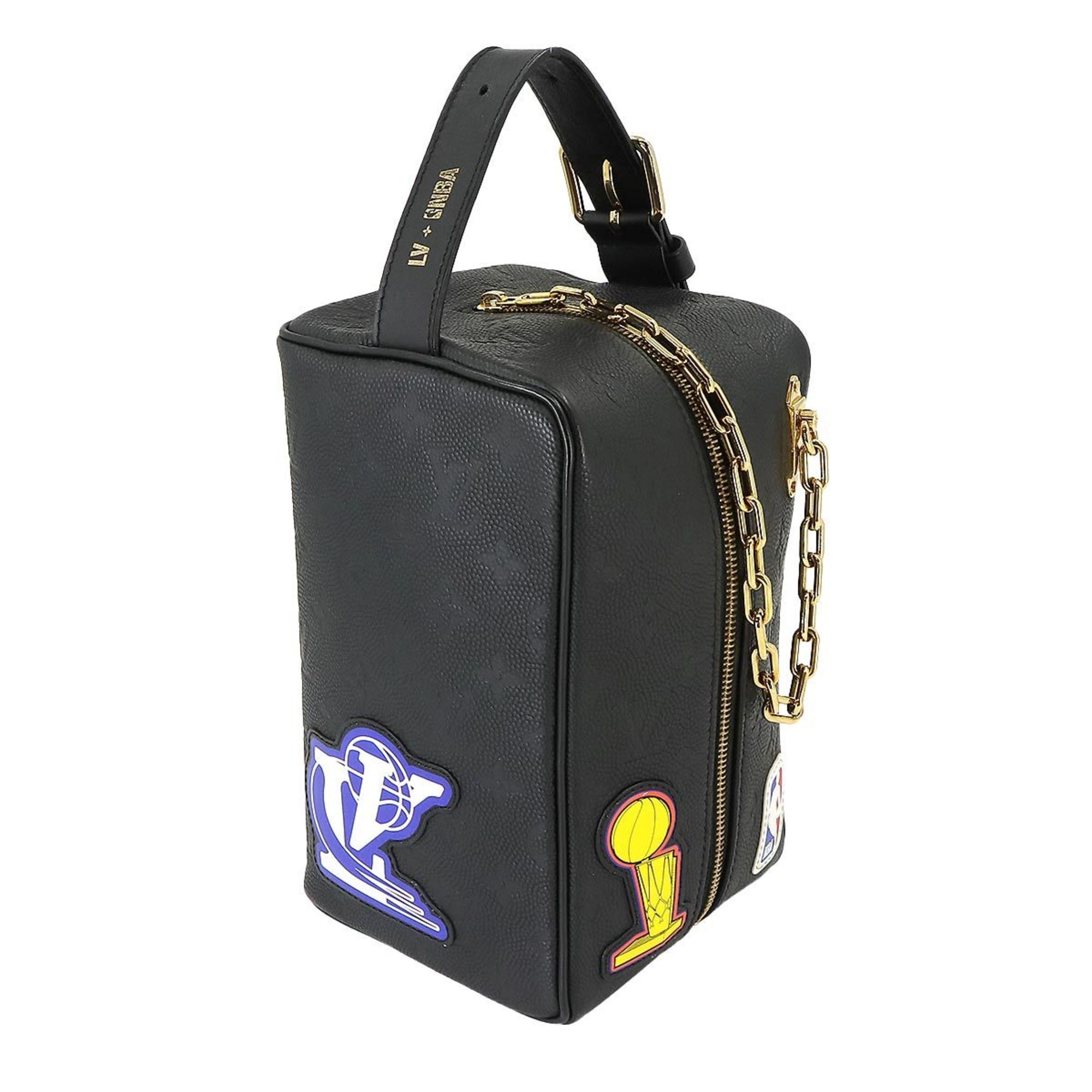 Louis Vuitton LOUIS VUITTON Monogram LVXNBA Cloakroom Drop Kit Hand Bag Leather Black RFID M58515 Dopp
