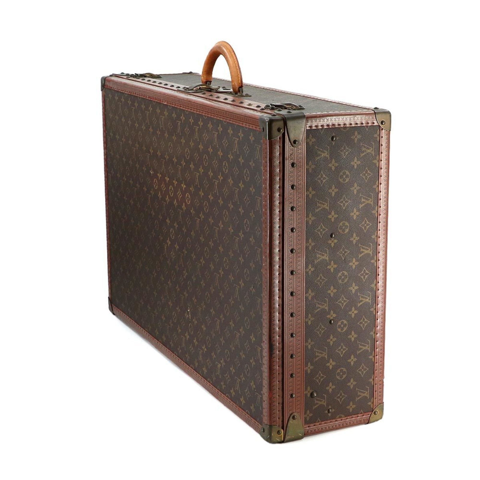 Louis Vuitton LOUIS VUITTON Monogram Bilstein 80 Personal SPO Trunk Case Bag Brown M21322 Gold Hardware