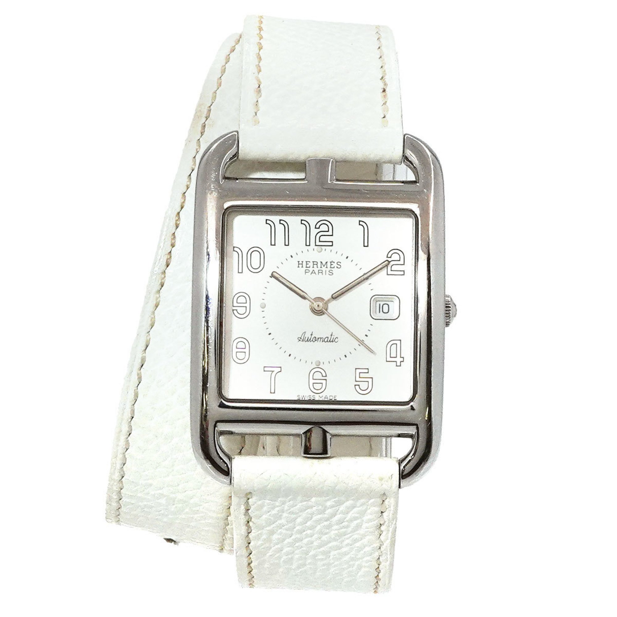 Hermes Cape Cod Double Tour CC1 710 Boys Watch Date Silver Dial Automatic Winding