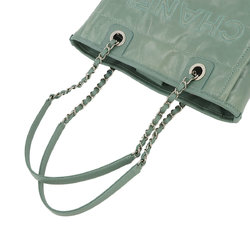 CHANEL Deauville PM Chain Leather Green A93256 Silver Hardware