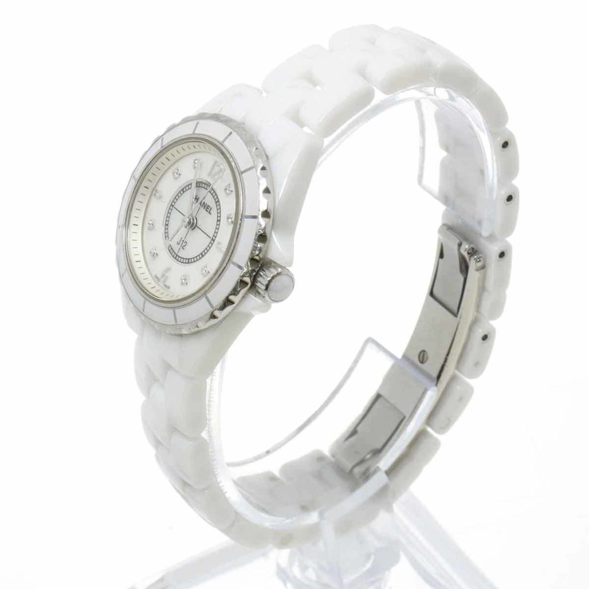 Chanel CHANEL J12 29mm H2570 Ladies Watch 8P Diamond White Shell Dial Ceramic Quartz