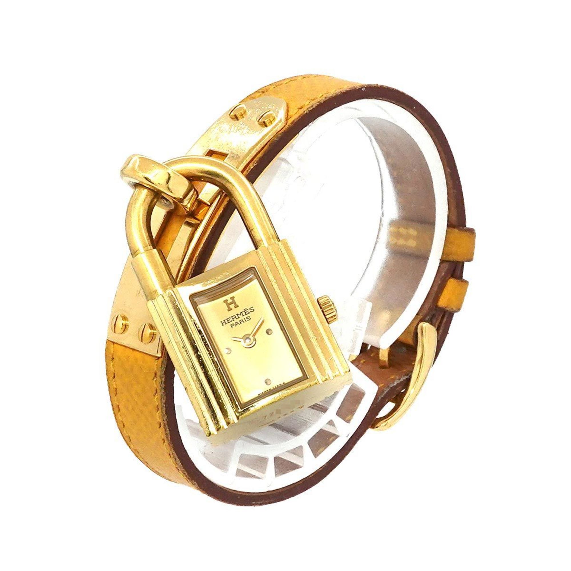 Hermes Kelly Watch Ladies' Gold Quartz Padlock
