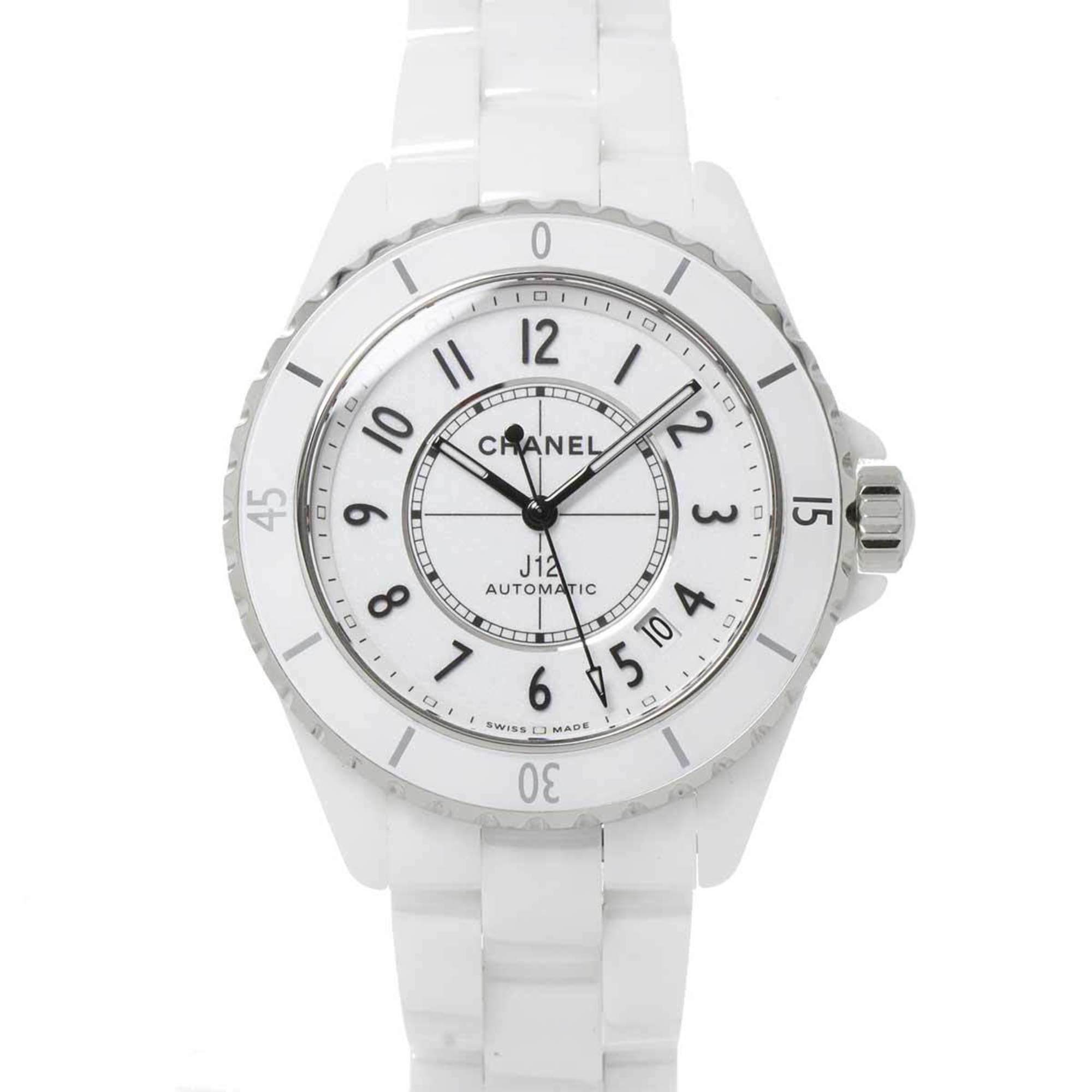 Chanel CHANEL J12 38mm H5700 Men's Watch Date White Ceramic Luton Automatic Self-Winding