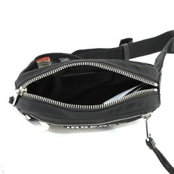 Burberry Body Bag Waist Pouch Nylon Black Silver Metal Fittings 8021091