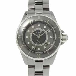 Chanel CHANEL J12 33mm H3241 Ladies Watch 12P Diamond Date Grey Ceramic Quartz