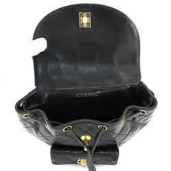 CHANEL Matelasse Chain Backpack Rucksack Leather Black Gold Hardware duma
