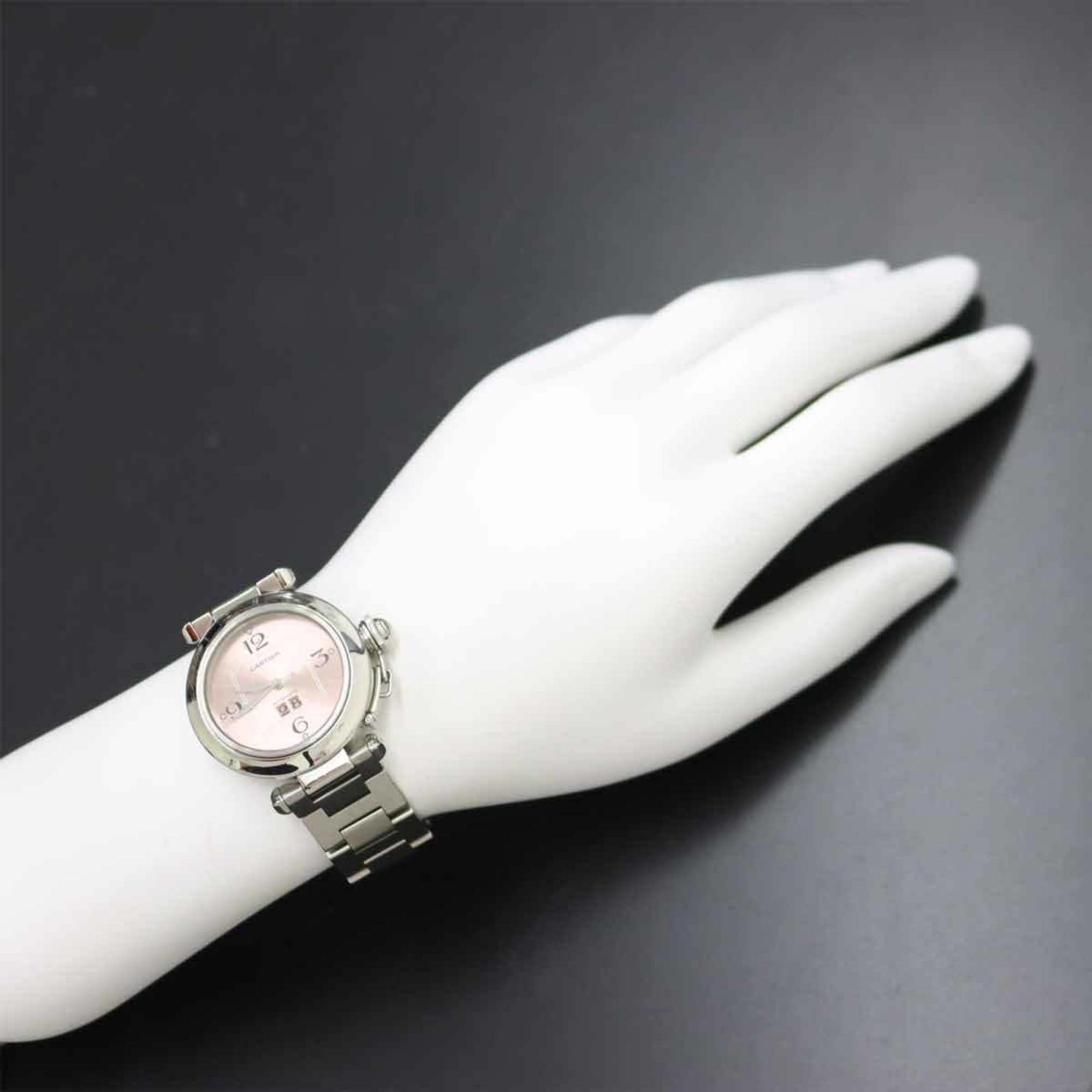 Cartier Pasha C Big Date W31058M7 Boys' Watch Pink Dial Automatic Self-Winding