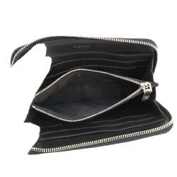 Miu Miu Miu Studded Round Long Wallet Leather Black 5M0506 Silver Metal Fittings