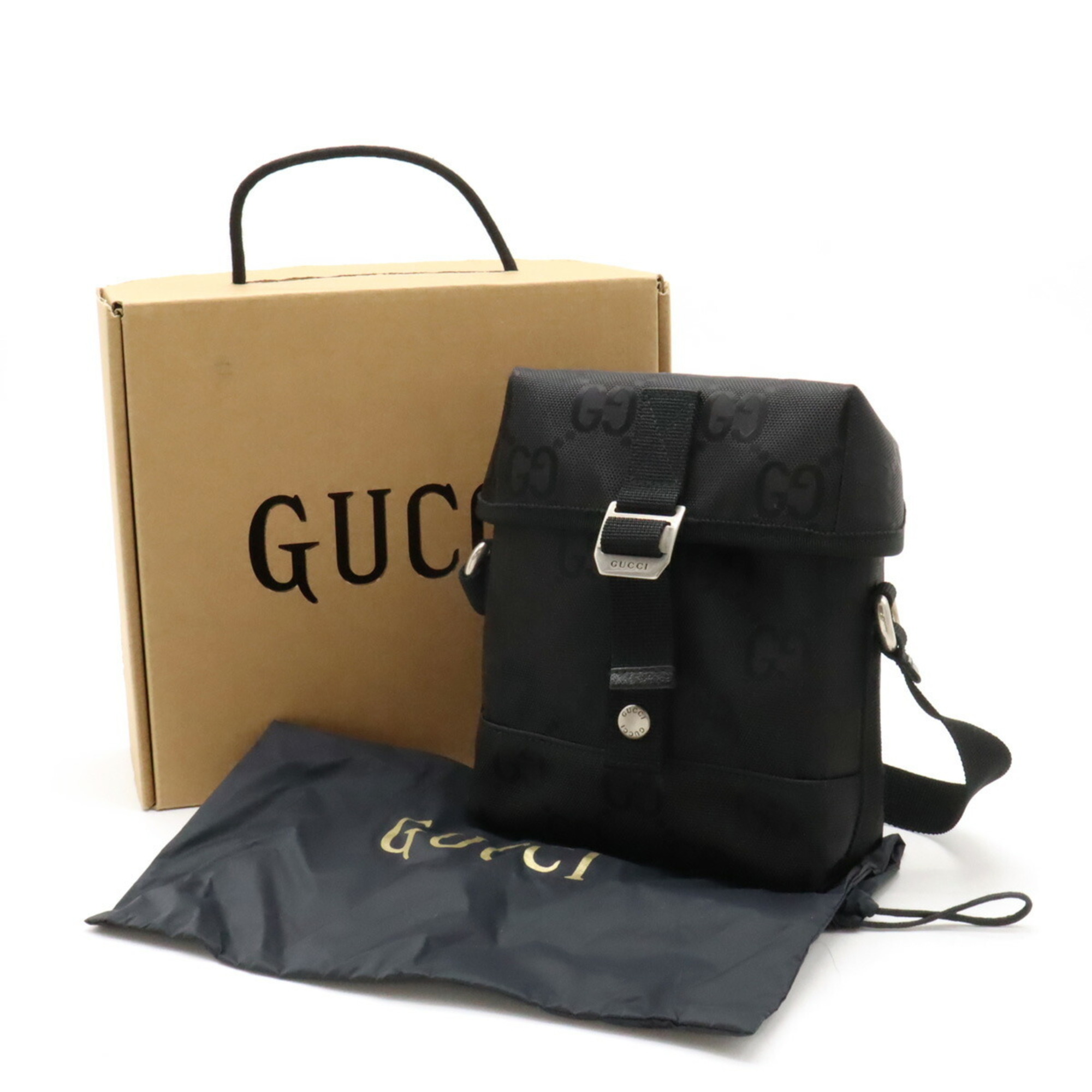 GUCCI Gucci Off The Grid Bag Shoulder Nylon Canvas Leather Black 643858