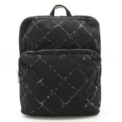 CHANEL Chanel Old Travel Line Rucksack Backpack Daypack Nylon Jacquard Black