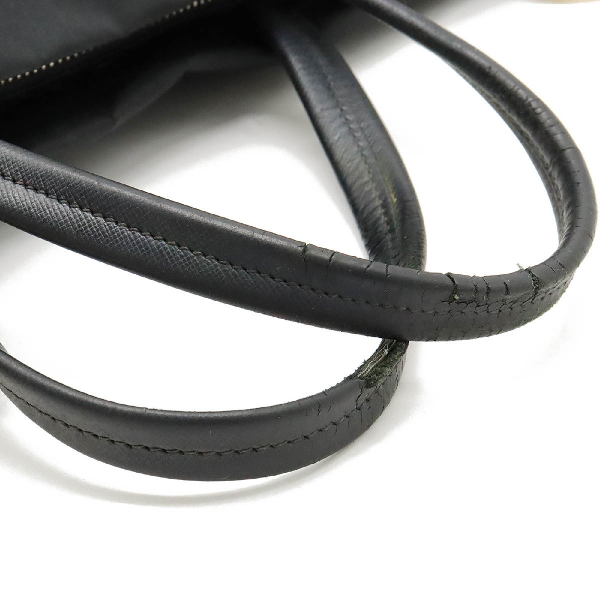 PRADA Prada Tote Bag Handbag Shoulder Nylon Leather NERO Black B1843