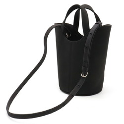 BALENCIAGA WAVE XS Handbag Bucket Bag Shoulder Canvas Black 619979