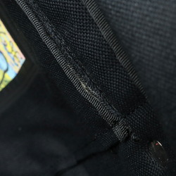 LOEWE Fleece Tote Bag Shoulder Nylon Canvas Leather Multicolor Black