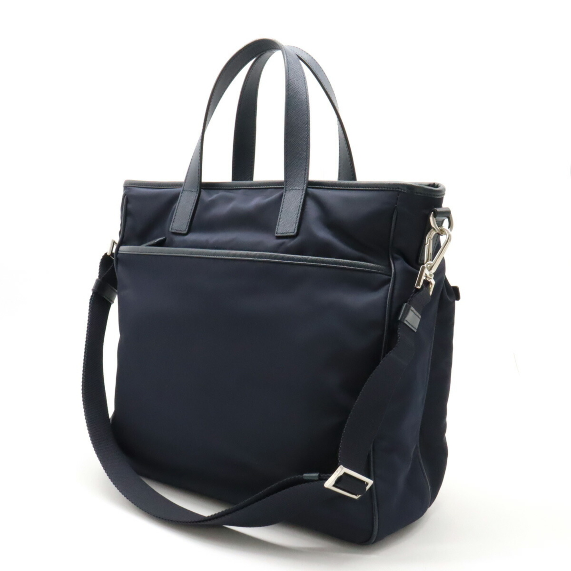 PRADA Prada Tote Bag Shoulder Nylon Leather BLEU Navy Purchased at a domestic boutique 2VG860