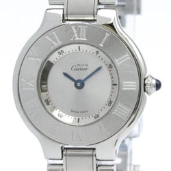 Polished CARTIER Must 21 Stainless Steel Quartz Ladies Watch W10109T2 BF571206