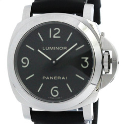 Polished PANERAI Luminor Base Steel Leather Hand-winding Watch PAM00112 BF570553