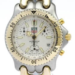 Polished TAG HEUER Sel Chronograph Gold Plated Steel Mens Watch S35.006 BF571199