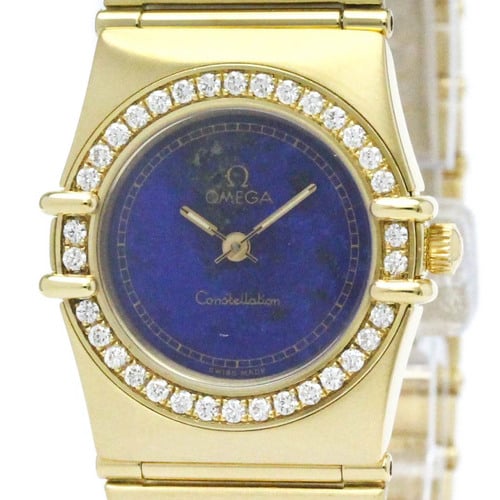 OMEGA Constellation Diamond Lapis Lazuli 18K Gold Ladies Watch 895.1081 BF570014