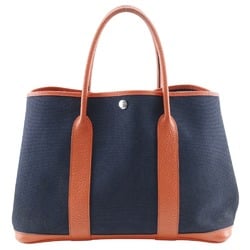 Hermes HERMES Garden PM Tote Bag Country x Toile Military 2016 Blue Marine Snap Button Party Women's I131824017