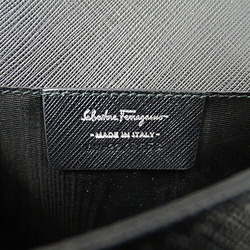 Salvatore Ferragamo Ferragamo Women's Shoulder Bag Vara Ribbon Leather Black Chain Compact