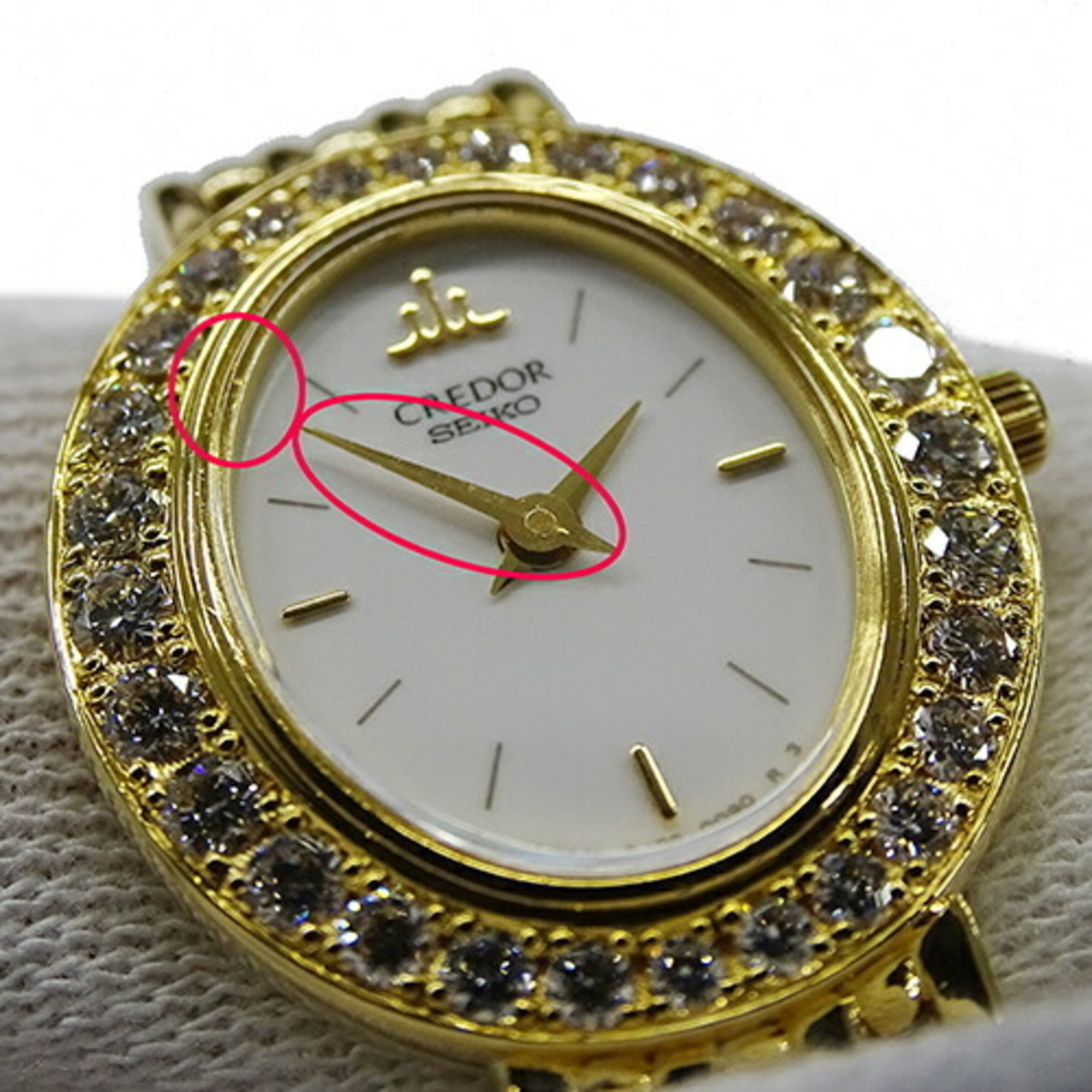 Seiko Credor Prestige 2J80-5010 Ladies' Watch Diamond Quartz 18KT Solid Gold Polished