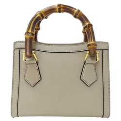 Gucci Diana Bamboo Handbag Shoulder Bag 2way Leather Tote Taupe Greige 655661 Compact for Going Out