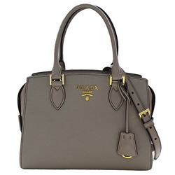 PRADA Women's Bag, Handbag, Shoulder 2way, Saffiano, Grey, 1BA164