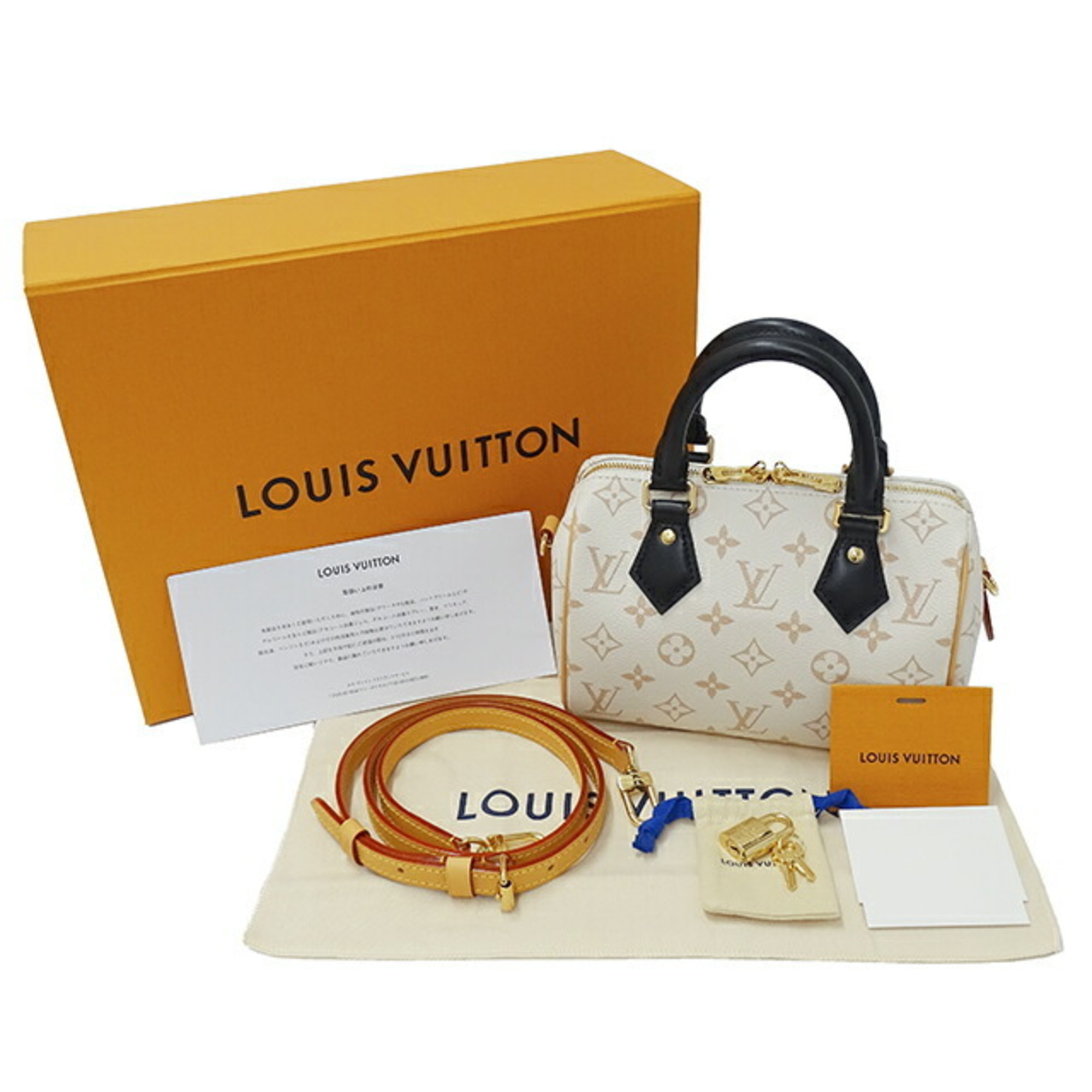 Louis Vuitton LOUIS VUITTON Bag Monogram Dune Women's Handbag Shoulder 2way Speedy Bandouliere 20 White Beige M46906 Compact