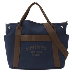Hermes HERMES Bags for Women and Men, Tote Bags, Shoulder 2-way, Sac de Pansage, Groom Canvas, Navy, A Stamp