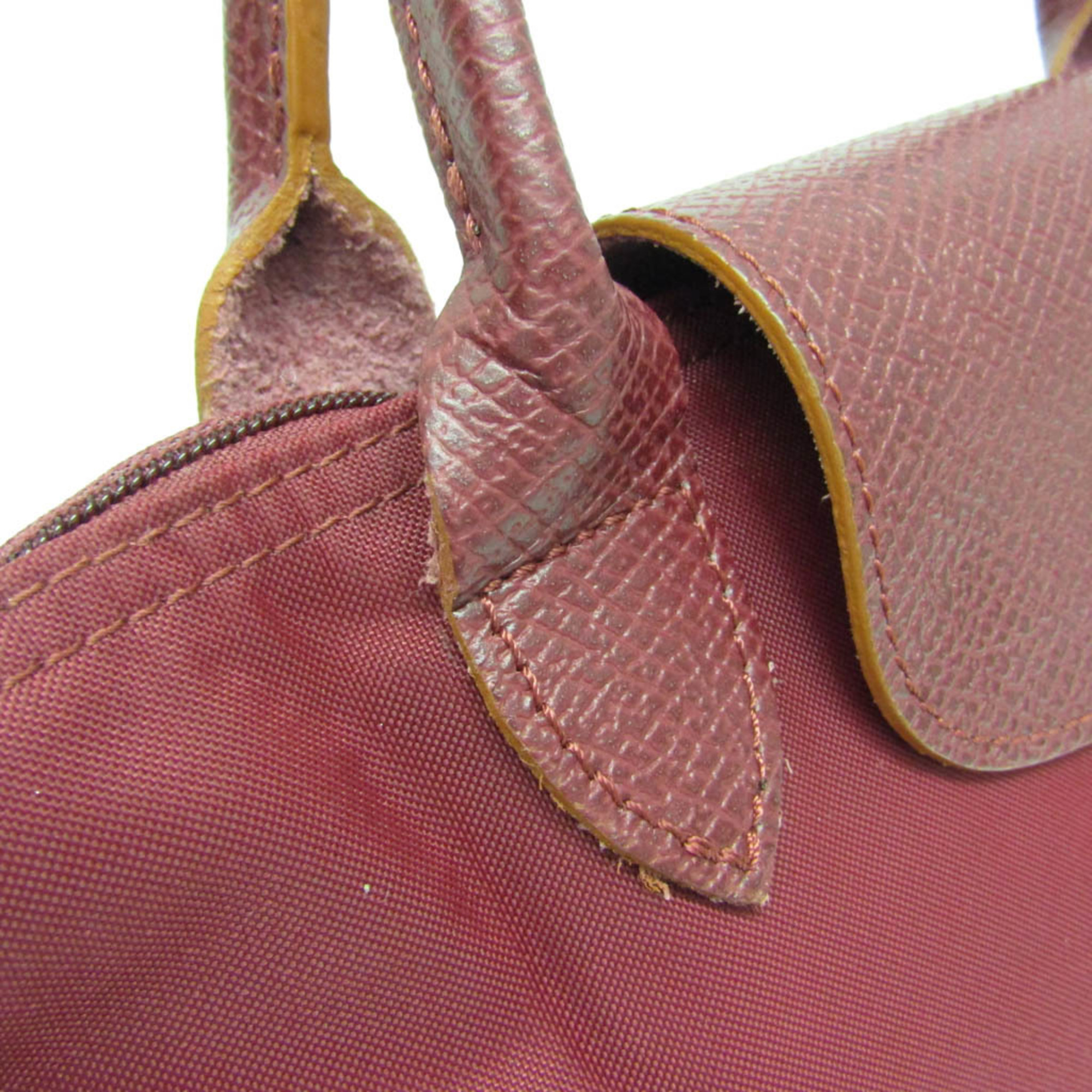 Longchamp Le Pliage Club 1621 619 209 Women's Nylon,Leather Folding Bag,Handbag Bordeaux