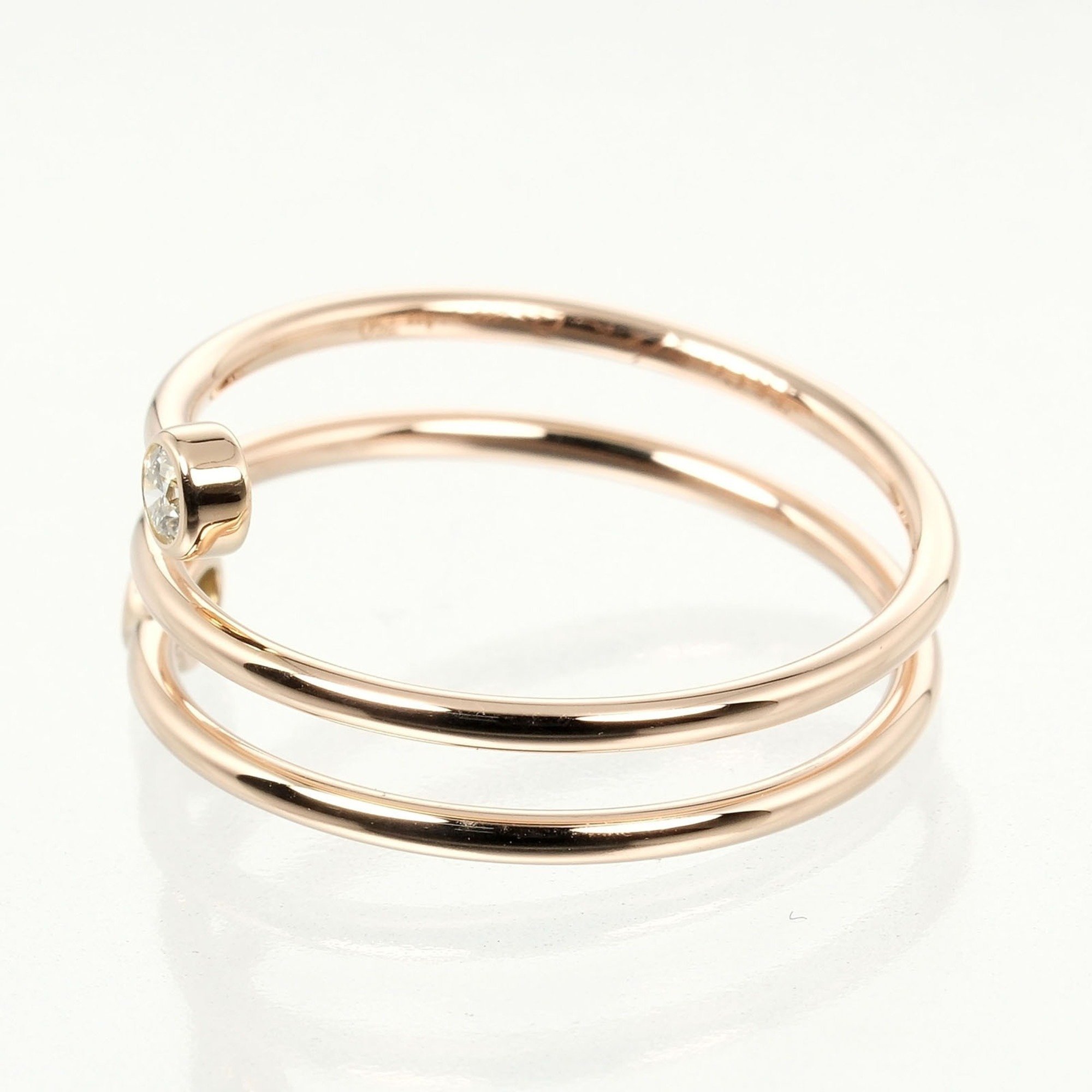 Tiffany & Co. Hoop 3-row size 10.5 ring, K18 PG pink gold, 2P diamond, approx. 2.26g I132124026