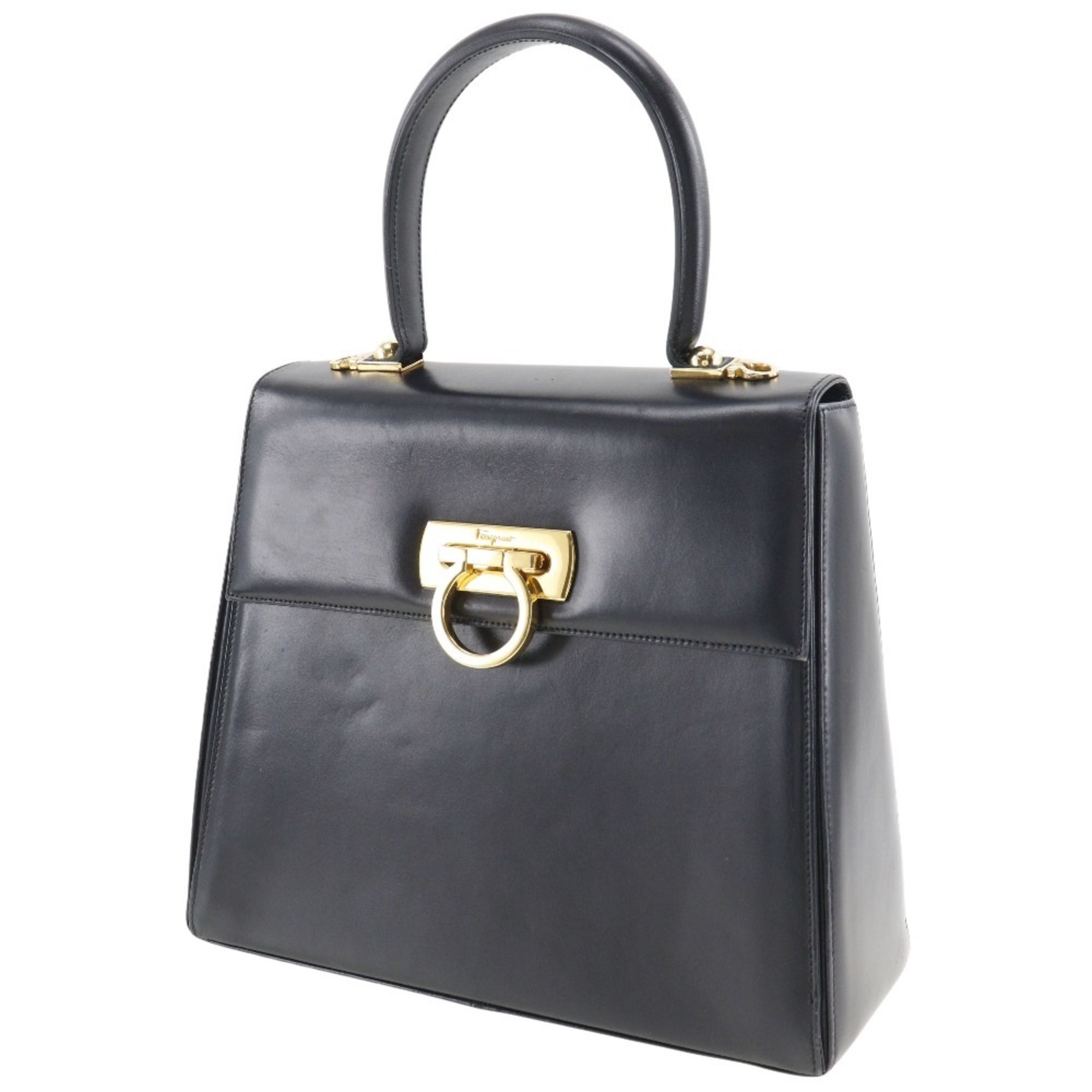 Salvatore Ferragamo Gancini handbag AT-21 0536 calfskin flap women's I131824020