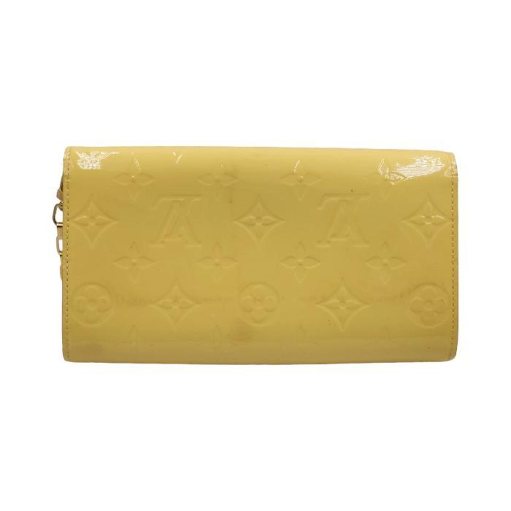 LOUIS VUITTON Vernis Portefeuille Sarah Chain Long Wallet for Women, Wallet, Citrine, M90149