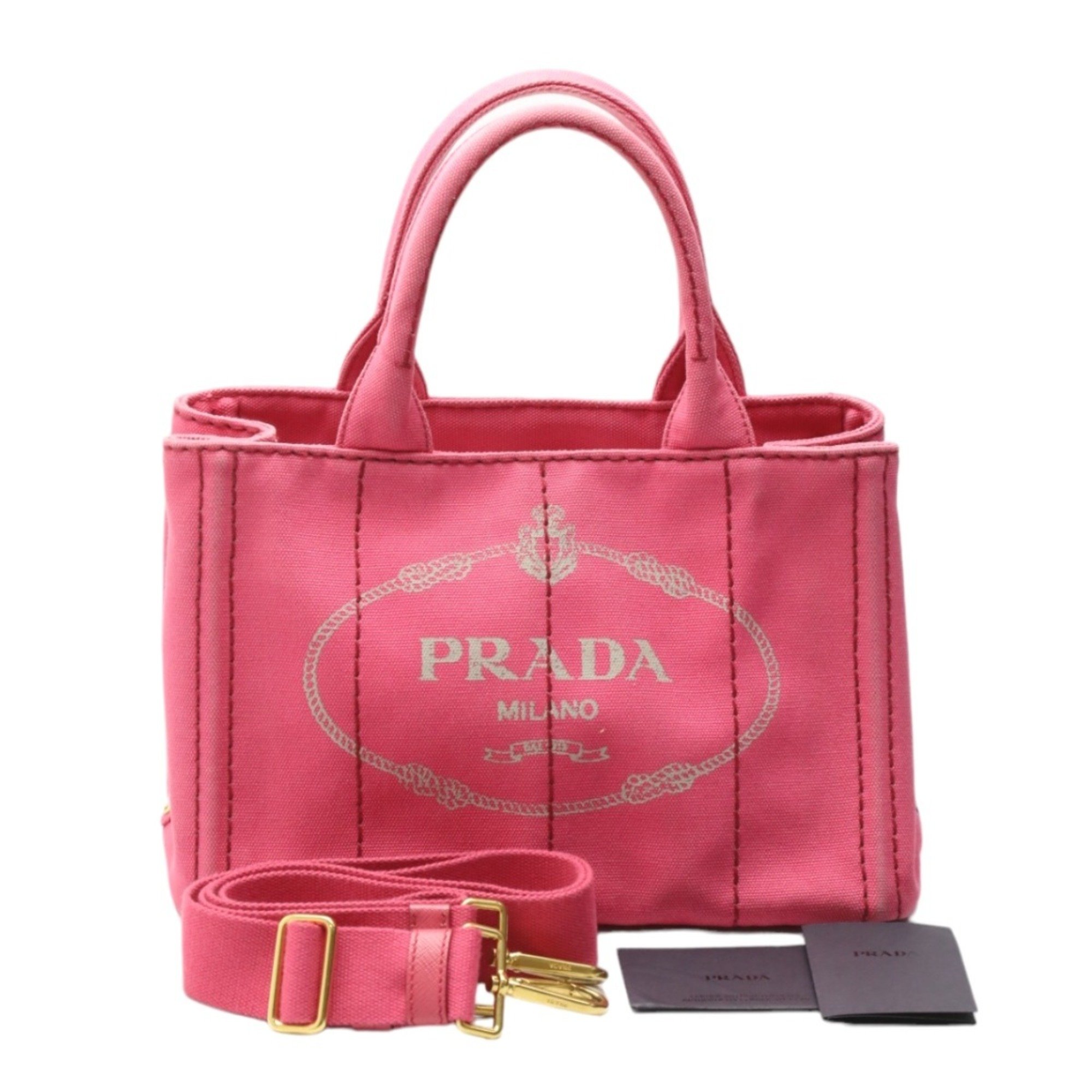 PRADA Bag Cotton Canvas Canapa 1BG439 Pink