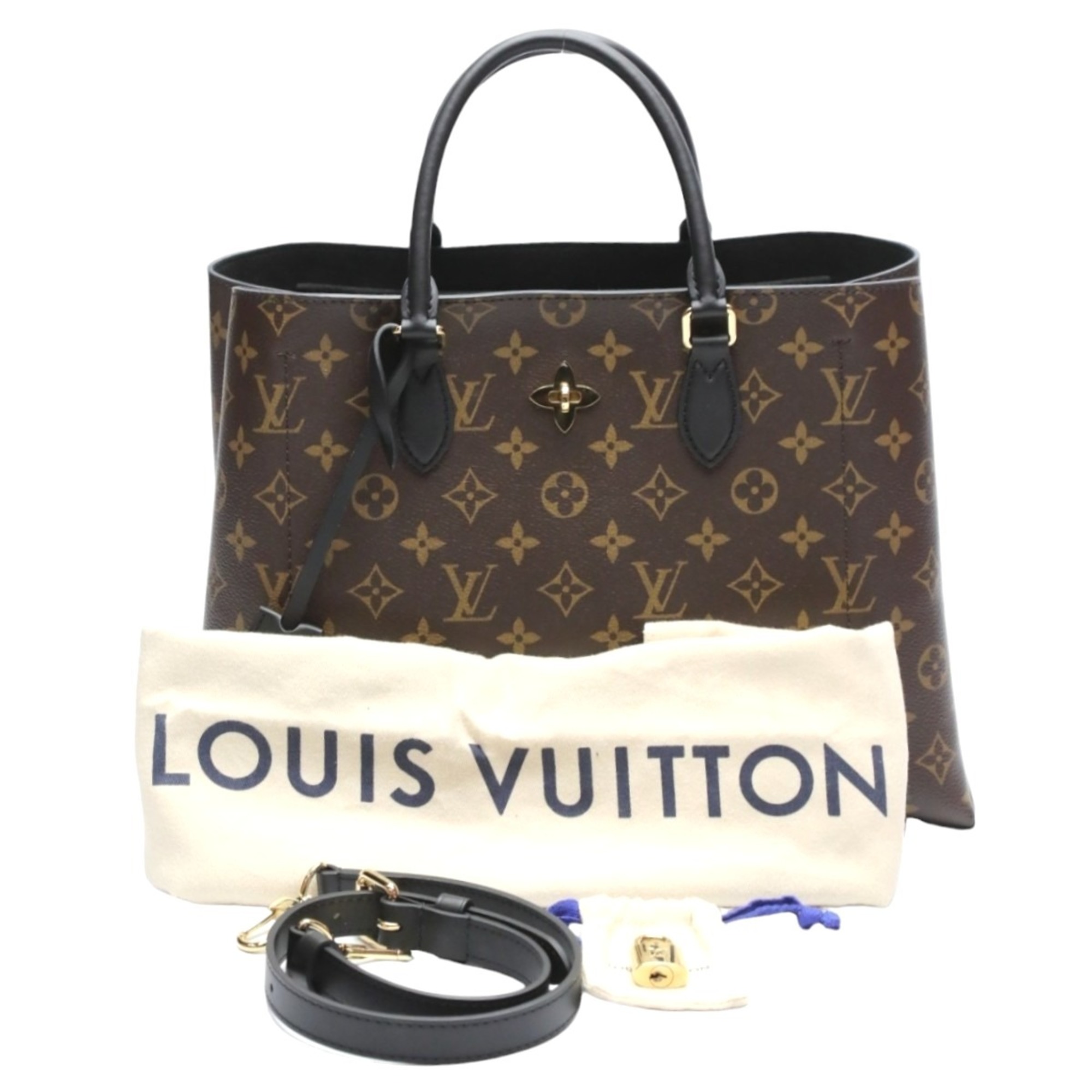 Louis Vuitton LOUIS VUITTON Bag Monogram Flower Tote Canvas M43550 Brown LV
