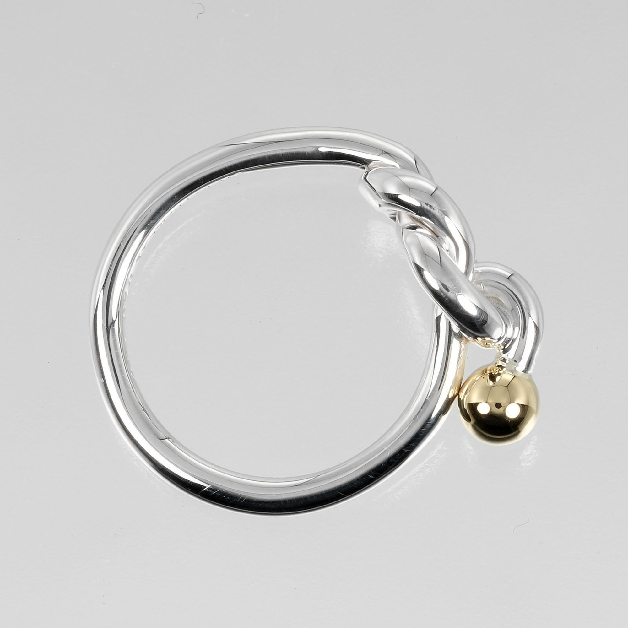 Tiffany & Co. Love Knot Ring, Size 6.5, 925 Silver, 18K Yellow Gold, Approx. 2.86g I132724007