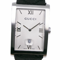 Gucci GG Canvas Watch 8600M Stainless Steel x Leather Quartz Analog Display White Dial Men's I213023010