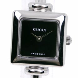Gucci Watch 1900L Stainless Steel Silver Quartz Analog Display Black Dial Women's I213023049