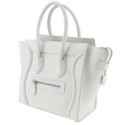 CELINE Luggage Handbag Micro Shopper 167793AQL.01IC Leather Iceberg White A5 Women's I111624024