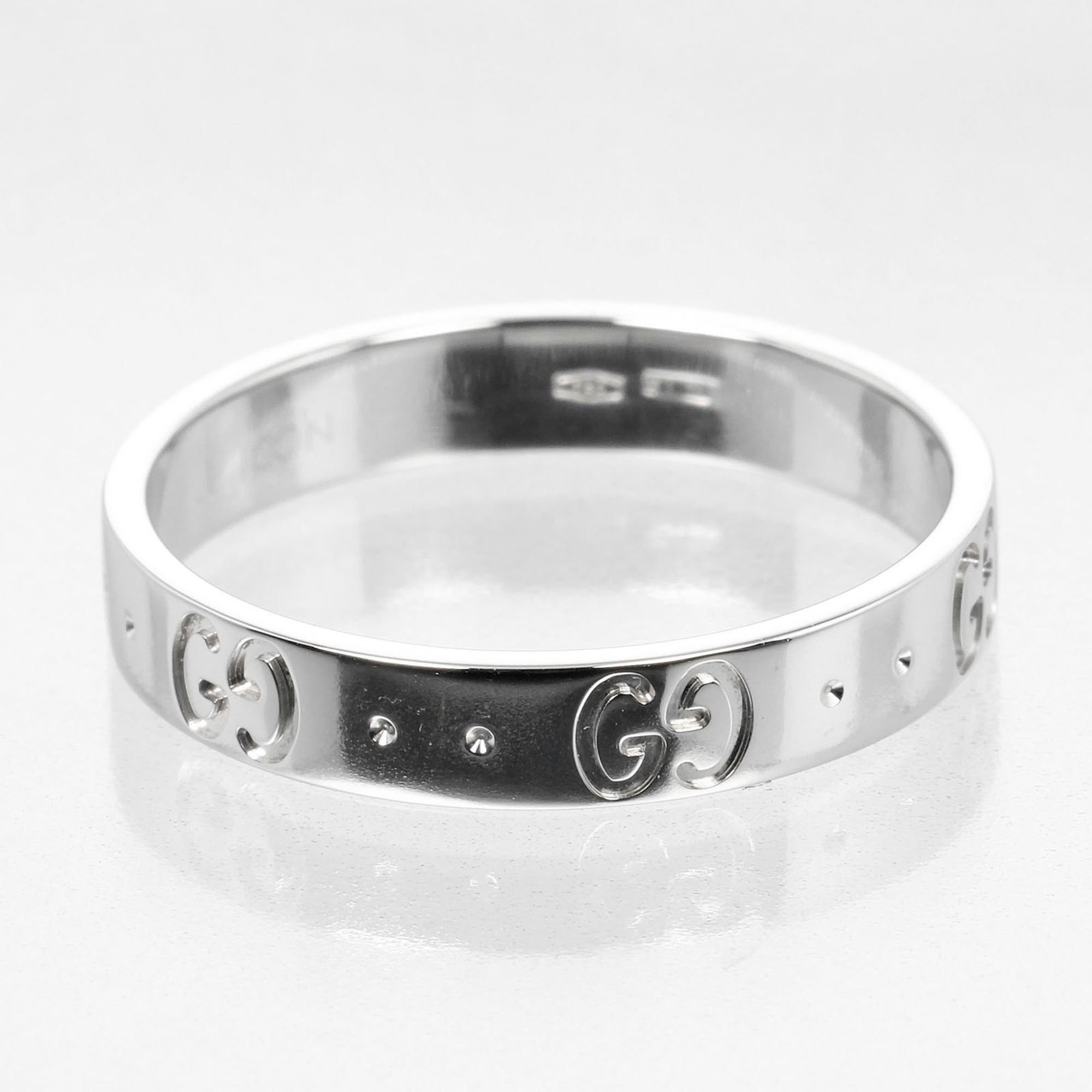 Gucci GG Icon size 19 ring, K18 WG white gold, approx. 3.92g I132124016