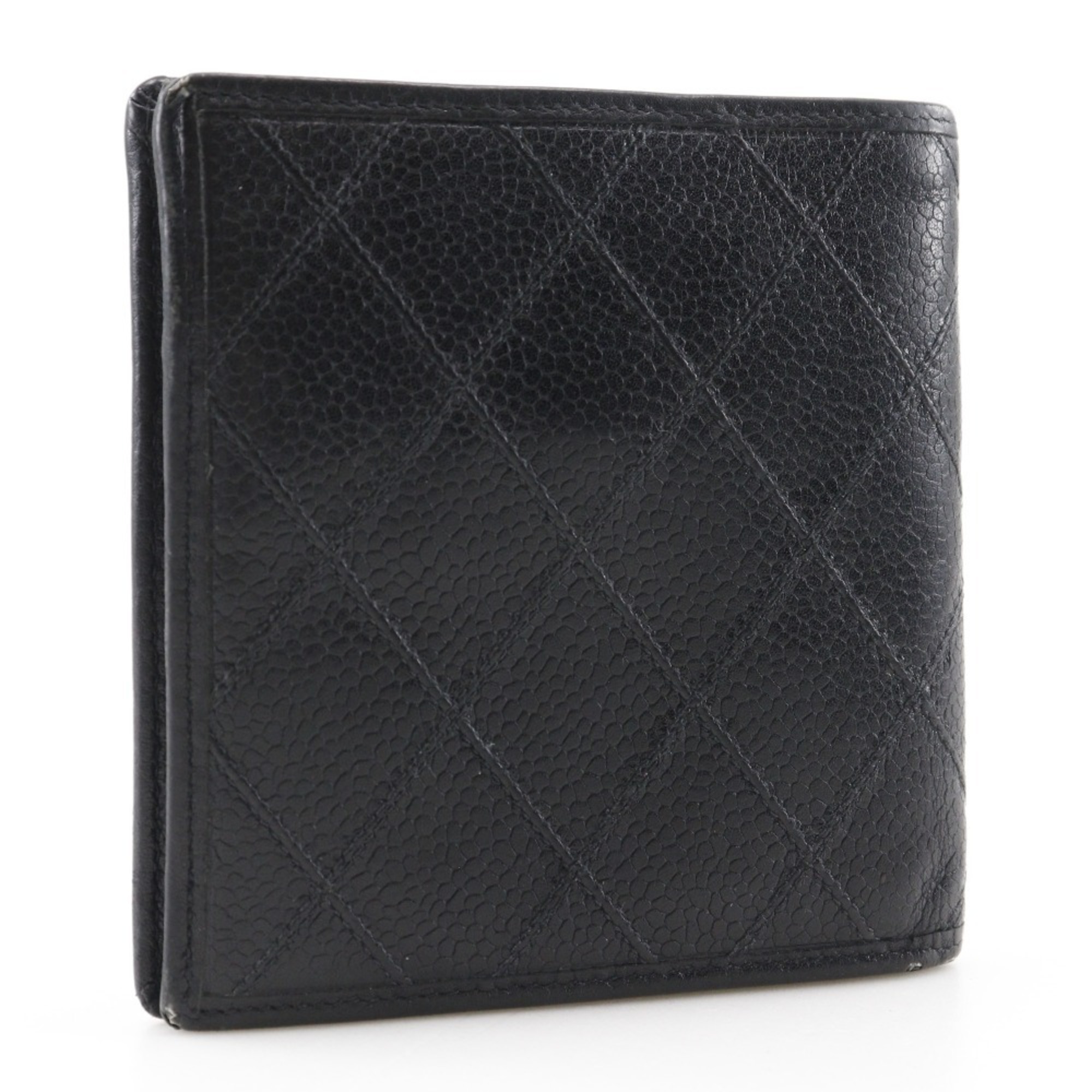 CHANEL Bi-fold Wallet Caviar Skin Women's I131824084