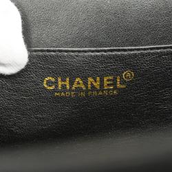 Chanel Shoulder Bag Chocolate Bar 2.55 Chain Lambskin Black Champagne Women's