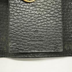 Gucci Key Case GG Marmont 456118 Leather Black Men's Women's