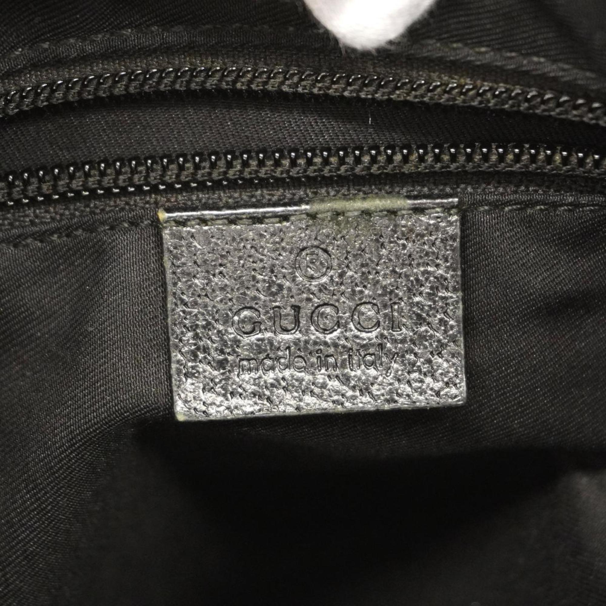 Gucci Shoulder Bag GG Canvas 131211 Leather Black Men Women