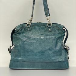 celine handbag leather blue ladies