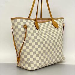 Louis Vuitton Tote Bag Damier Azur Neverfull MM N41605 White Women's