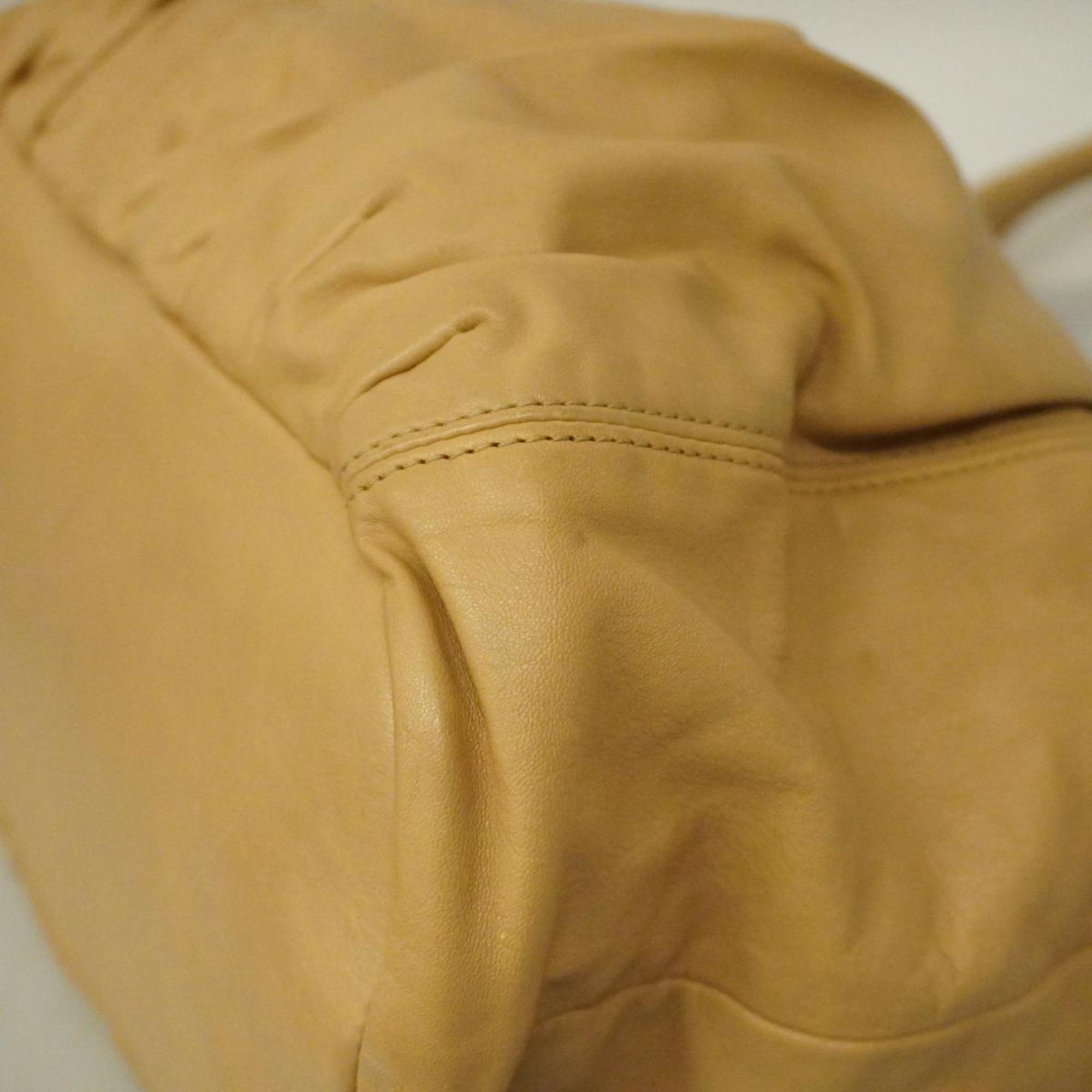 Celine Tote Bag Leather Beige Women's