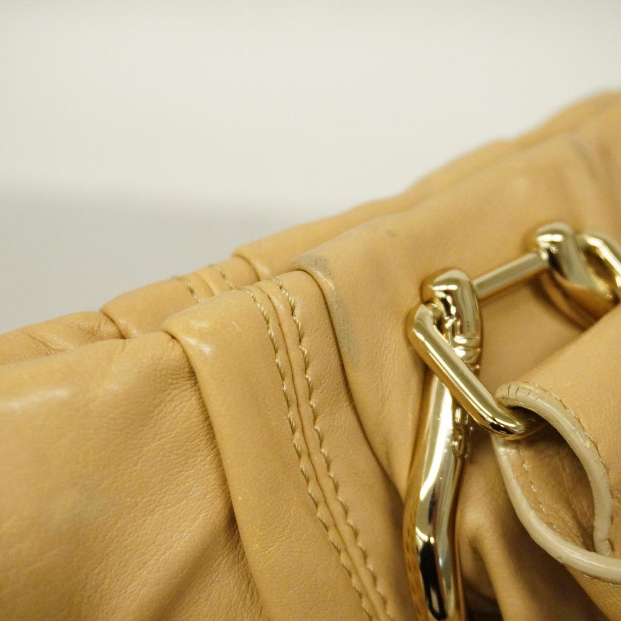 Celine Tote Bag Leather Beige Women's